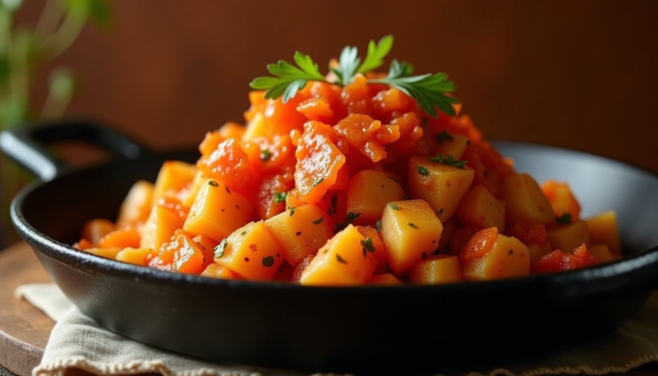 Kimchi Potato Hash with Crispy Fried Egg and Gochujang Brown Butter