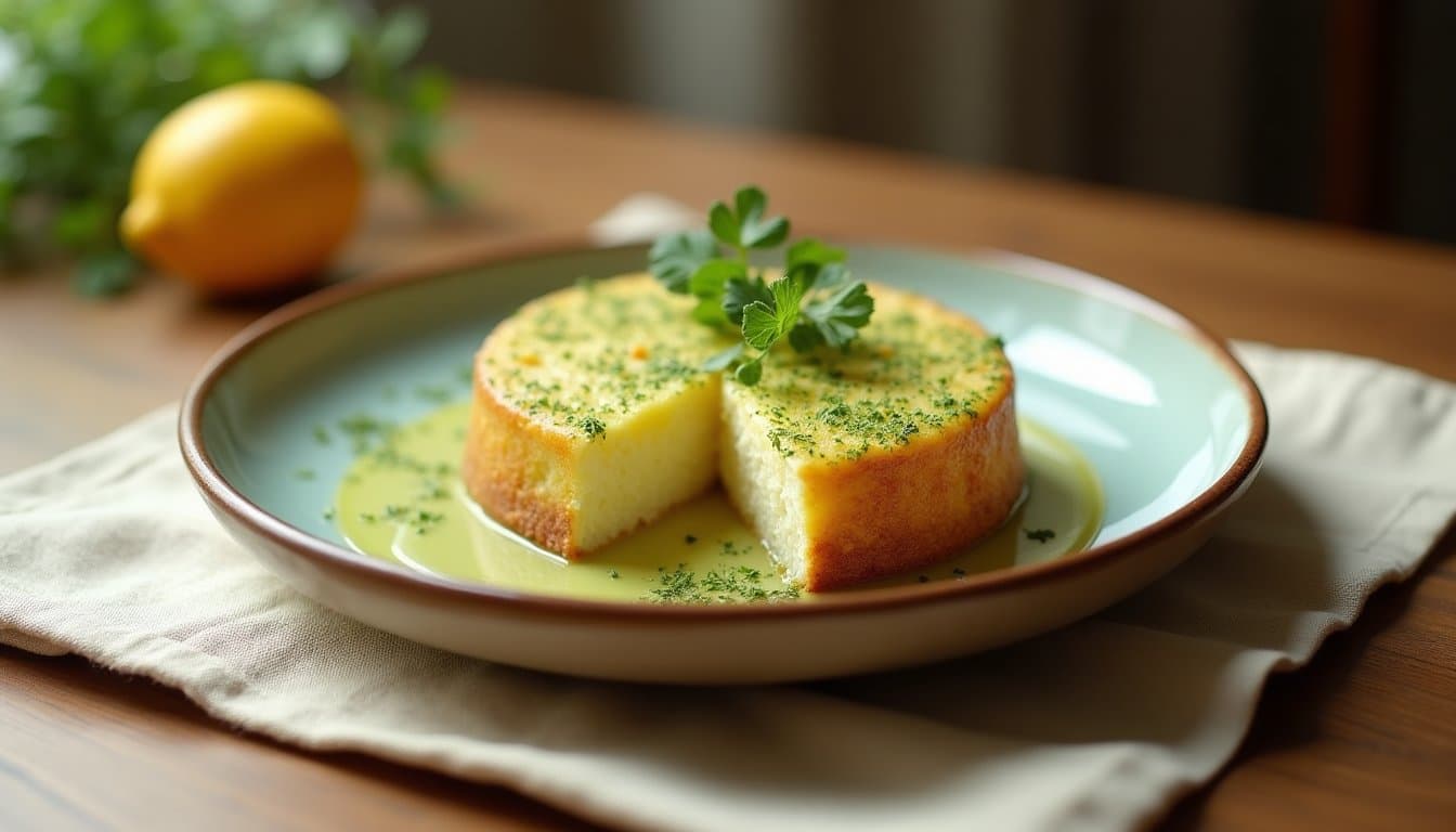 Stinging Nettle and Lemon Semolina Cake with Cardamom Honey Glaze