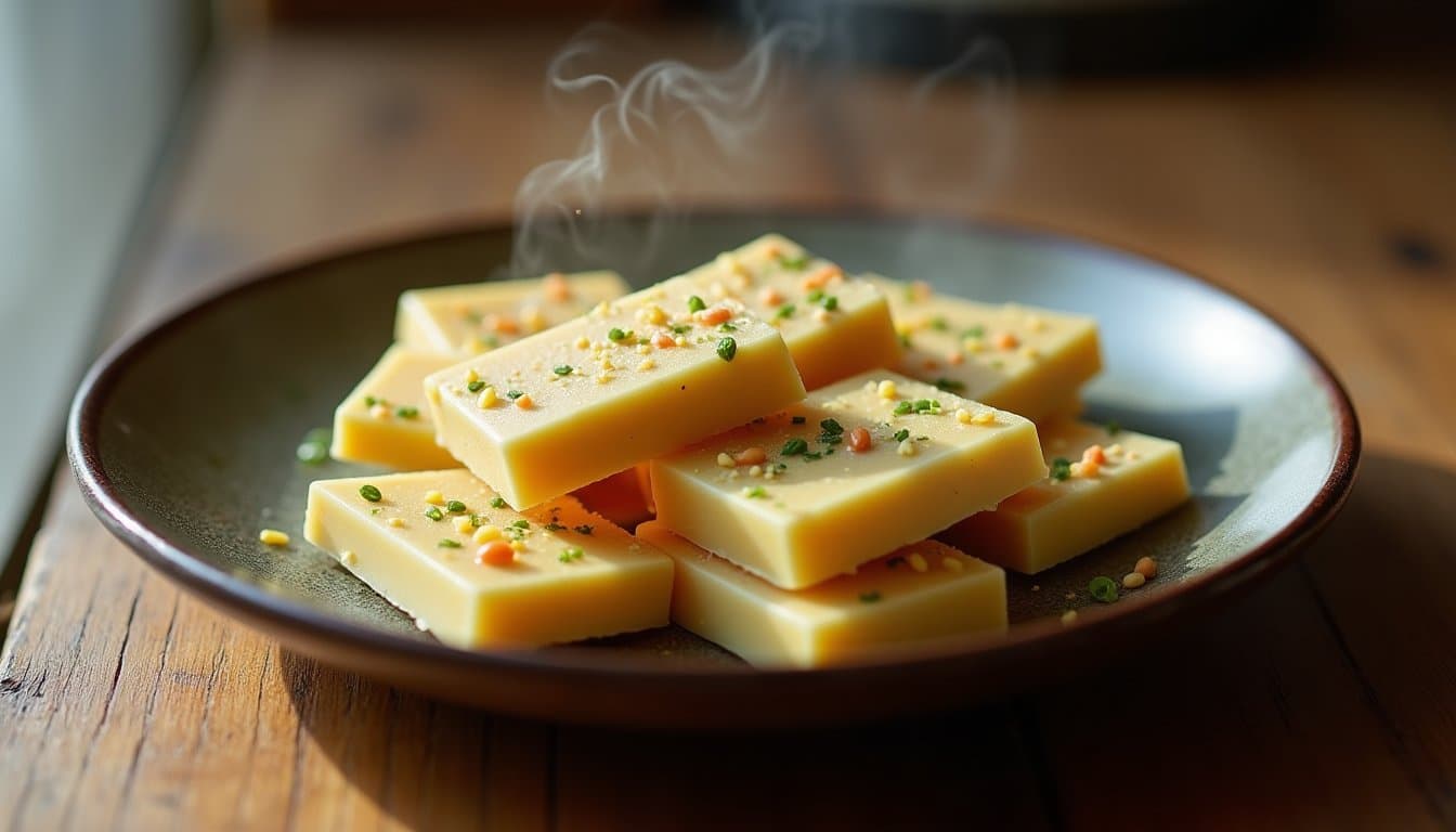 Taiwanese Ramp Salt & Spring Pea Dust White Chocolate Easter Bark with Violet Candy